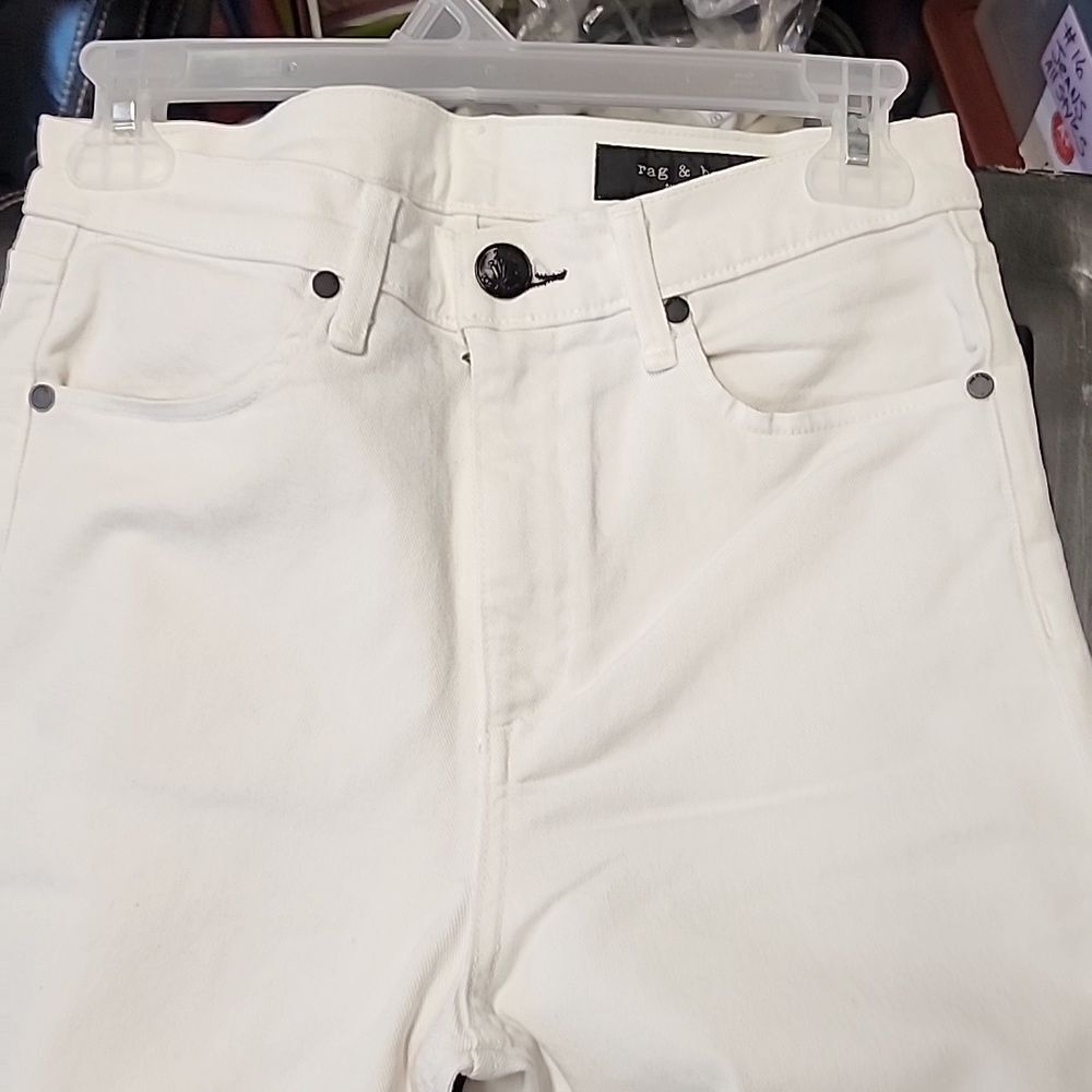 Rag & Bone White Jeans Black Hardware sizes 26,27 NWOT